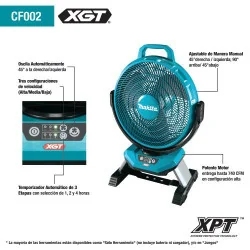 Ventilador 330Mm 40V Xgt Y 220V 3 Velocidades 21,0 Cf002Gz Makita