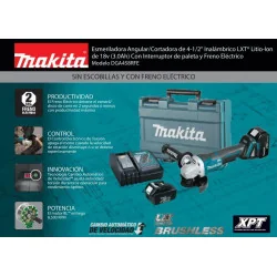 Esmeril Angular 4-1/2" (115Mm) 18V Lxt 8.500Rpm Mo Dga458Rfe Makita