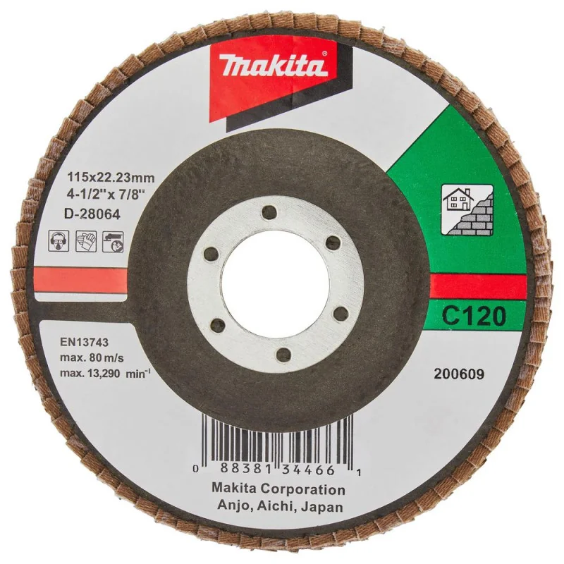 Disco Traslapado 4 1/2" (115 X 22.23) C 120 Carbu D-28064 Makita Disco Traslapado 4 1/2" (115 X 22.23) C 120 Carbu D-28064 Makita