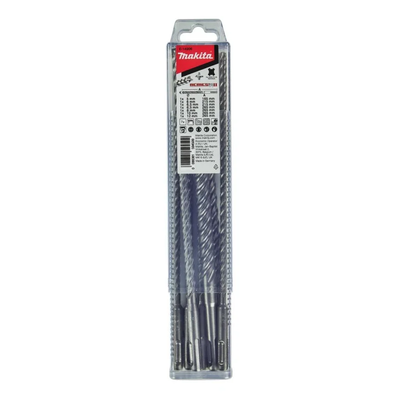 Set Brocas Sds-Plus Nemesis-2 7Pzs (5-6-6,5X215,6,5X265,8,10) E-14906 Makita