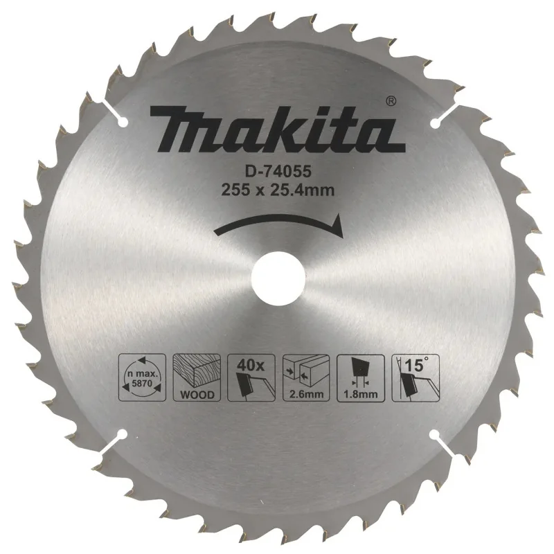 Disco Sierra 10" (255Mm X 25,4Mm X 40 Dte) Rotacio D-74055 Makita Disco Sierra 10" (255Mm X 25,4Mm X 40 Dte) Rotacio D-74055 Makita