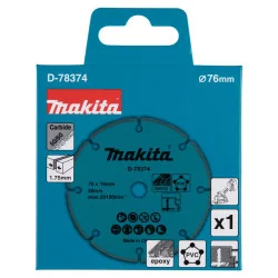 Disco Segmentado 76 X 10Mm Carburo Tugsteno D-78374 Makita