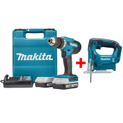 Taladro Atornillador 1/2" + Sierra Caladora 18V Serie G Df488Dwe-M Makita