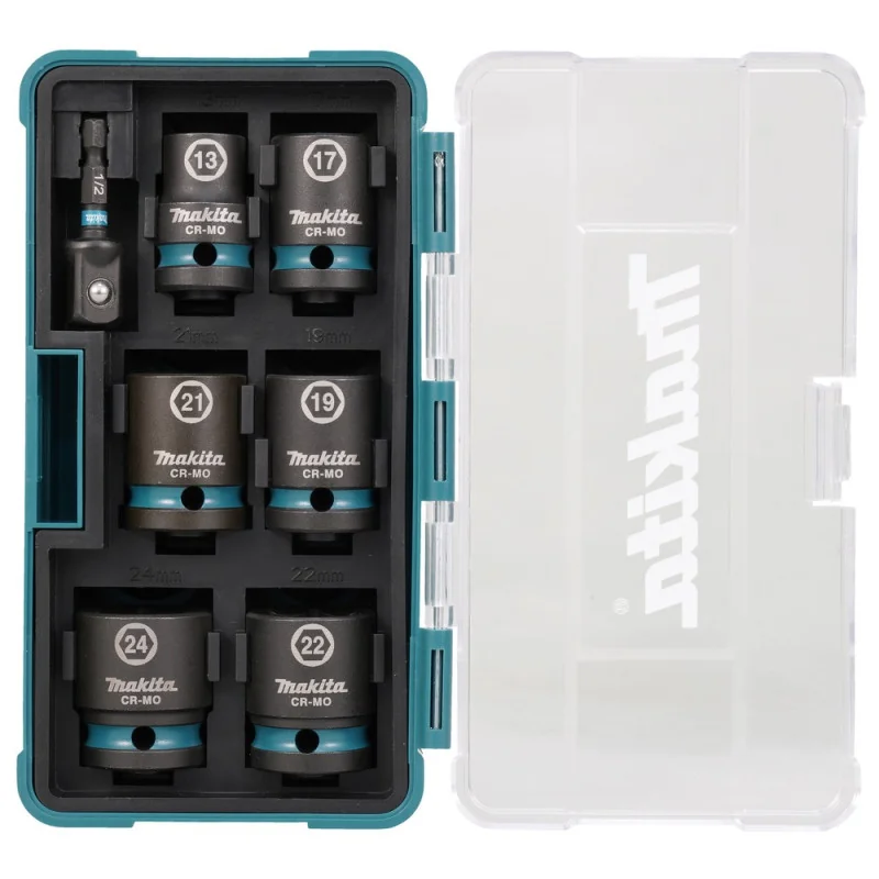 Dado Impacto Set Sq 1/2" 13-17-19-21-22-24Mm+Adap E-16592 Makita