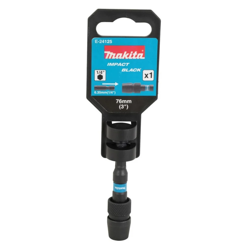 Mandril Para Punta Impact Black 1/4" (1/4"X76Mm) Mz" E-24125 Makita