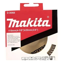 Disco Diamantado Turbo 4-1/4" (110 X 20Mm) Para Marmo D-36968 Makita