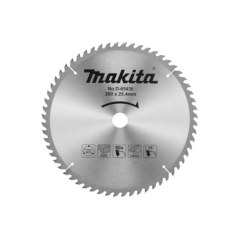 DISCO SIERRA 10-1/4" (260 X 25.4MM X 80DTE) P/MADE D-65436 MAKITA