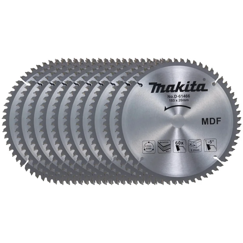 Disco Sierra 7-1/4"X 5/8" X 60 Dte Madera-Mdf 10Pz D-61466-10 Makita