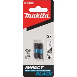Punta Torx Impact Black T 40 (1/4"X25Mm) Blister 2 B-63703 Makita