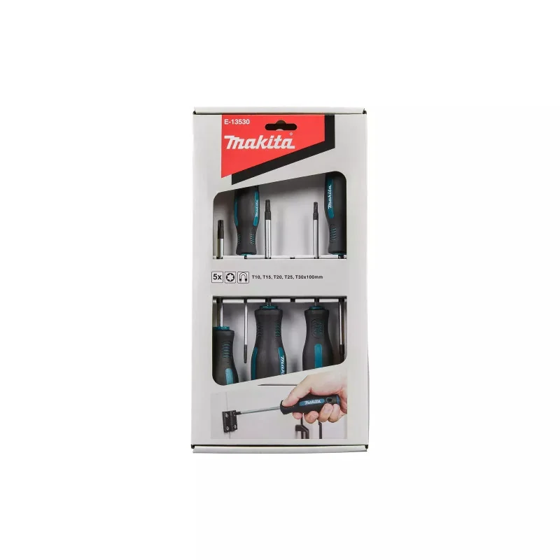 Destornilladores Set 5Pcs T10X100. T15X100. T20X10 E-13530 Makita