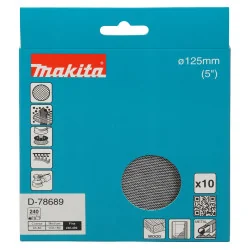 Disco Lija 125Mm 240 Velcro Con Malla Abrasiva 10 D-78689 Makita