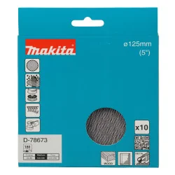 Disco Lija 125Mm 180 Velcro Con Malla Abrasiva 10 D-78673 Makita