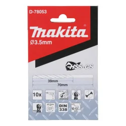 Broca Metal Hss-Gs 3.5 X 70 Mm. (10 Unid.) D-78053 Makita