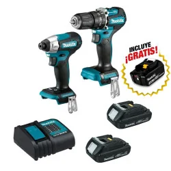 COMBO  Taladro 1/2" DHP487+Atornillador Impac DTD1 DLX2414YX7-1 Makita