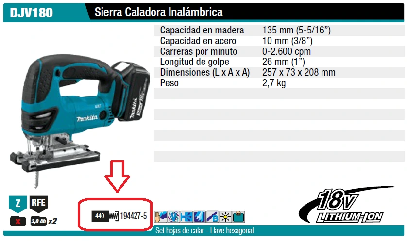 carbón Makita
